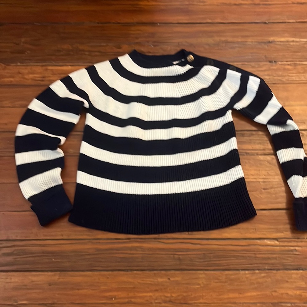ZARA SRPLS Size L. Stripe Knitted Long sleeve heavy nautical sweater